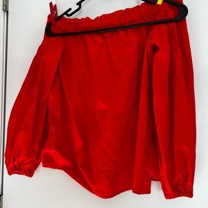 J. Crew off the shoulder red blouse size 0